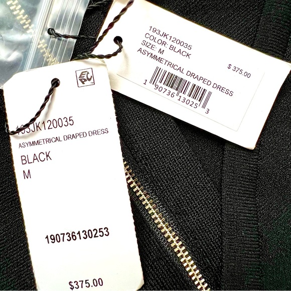 Milly Asymmetrical Draped Dress Black Size Medium NWT - Picture 11 of 16